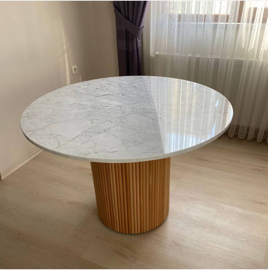 Faska.ma - Carrera table en marbre (110 cm) - Salle à manger