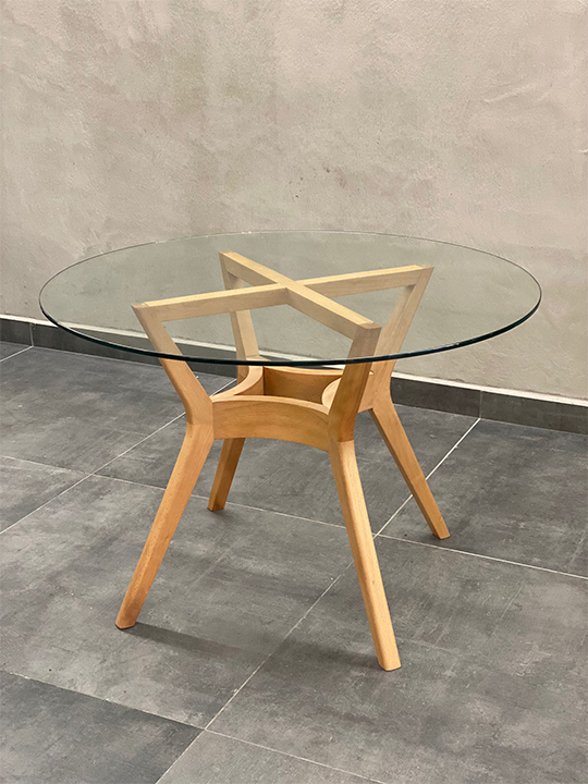 Faska.ma - DRONE table en verre trempé   (110 cm) - Salle à manger